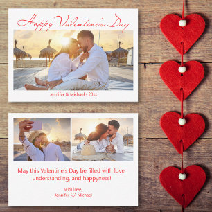 Carte De Correspondance joyeuse saint-valentin 3 photos budget vacances