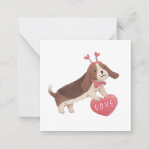 Carte De Correspondance Joyeuse Saint-Valentin avec Puppy