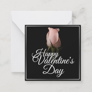 Carte De Correspondance Joyeuse Saint-Valentin avec rose rose