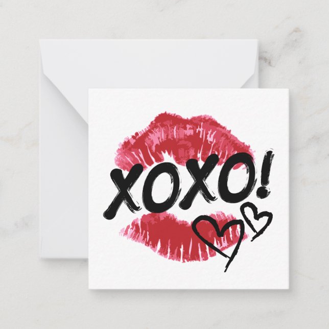 Carte De Correspondance Joyeuse Saint-Valentin | Câlins et bisous (Devant)