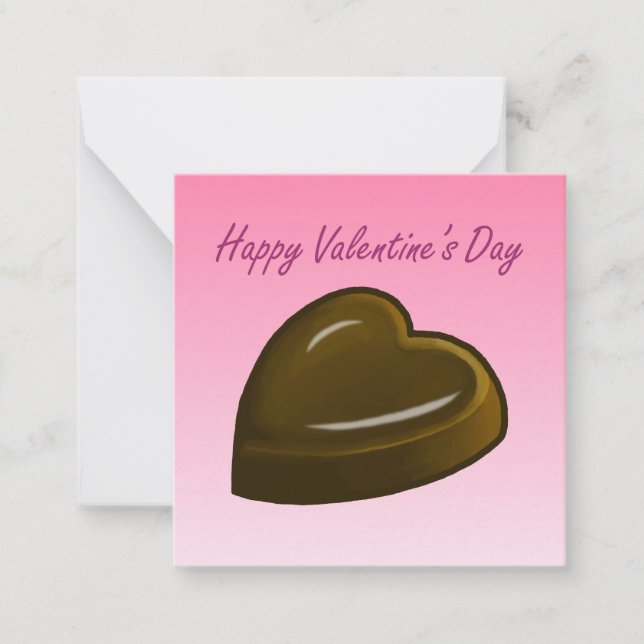 Carte De Correspondance Joyeuse Saint-Valentin Cœur en Chocolat (Devant)