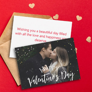 Carte De Correspondance joyeuse saint-valentin couple photo stylé
