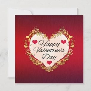 Carte De Correspondance Joyeuse Saint-Valentin en forme de cœur-47949