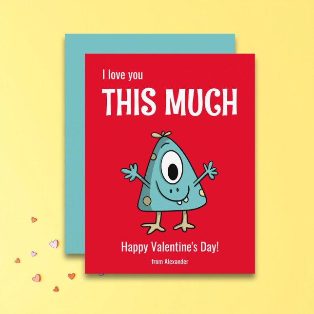 Carte De Correspondance Joyeuse Saint-Valentin Monstre Mignon en Classe (Créateur téléchargé)