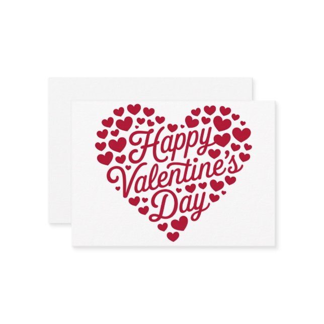 Carte De Correspondance Joyeuse Saint-Valentin Saint-Valentin Amour Cœur (Devant/Arrière en situation)