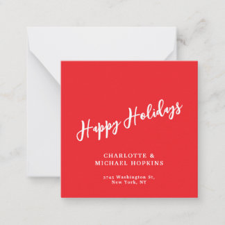 Carte De Correspondance Joyeuses Fêtes Joyeux Noël Rouge Éclatant Famille