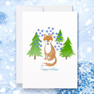 Carte De Correspondance Joyeuses Fêtes Renard dans les Bois