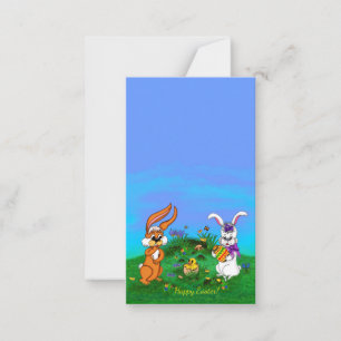 Carte De Correspondance Joyeuses Pâques ! Lapin avec Bunny et Poussin