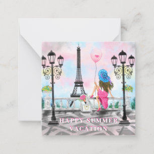 Carte De Correspondance Joyeuses Vacances d'Été - J'Aime Paris - Beau
