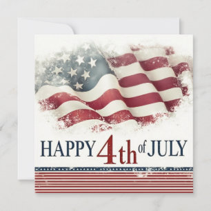 Carte De Correspondance Joyeux 4 juillet - Drapeau américain design vintag