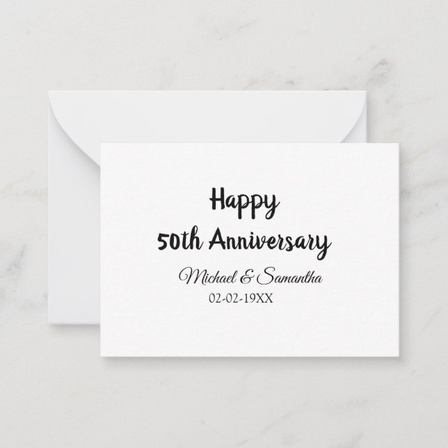 Carte De Correspondance Joyeux 50e anniversaire ajouter nom du couple date (Devant)