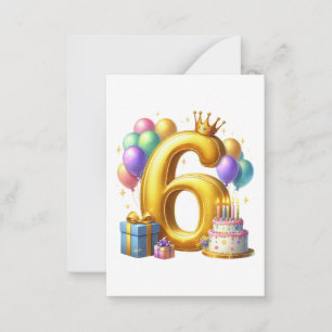 Carte De Correspondance Joyeux 6e Anniversaire