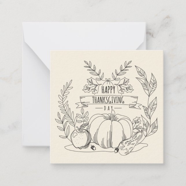 Carte De Correspondance Joyeux Action de grâce (Devant)