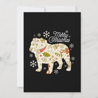 Carte De Correspondance Joyeux Amour de Bulldog Noël