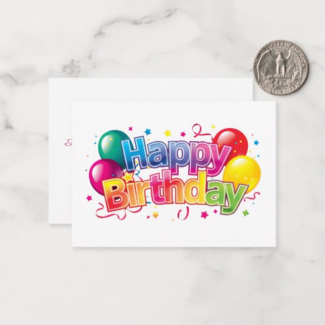 Carte De Correspondance Joyeux anniversaire (Devant/Arrière en situation)