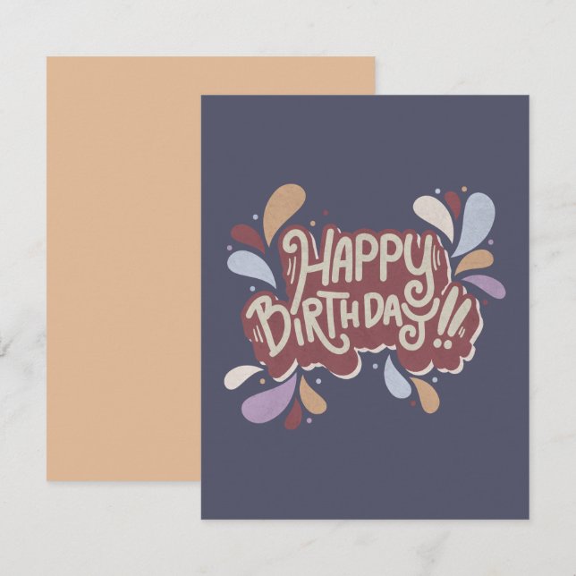 Carte De Correspondance Joyeux anniversaire (Devant / Derrière)
