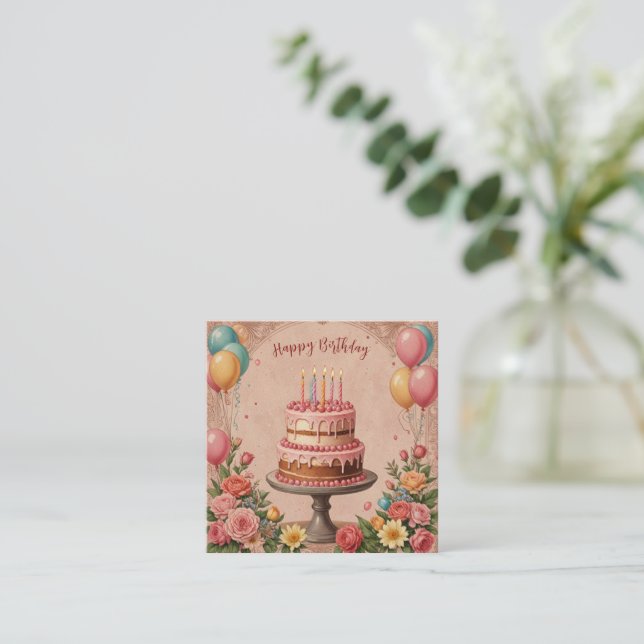 Carte De Correspondance Joyeux anniversaire (Debout devant)