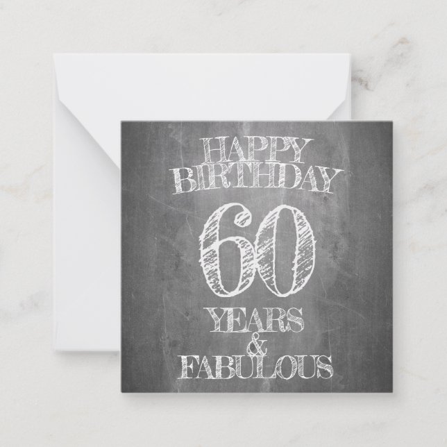 Carte De Correspondance Joyeux Anniversaire - 60 Ans & Fabuleux en tableau (Devant)