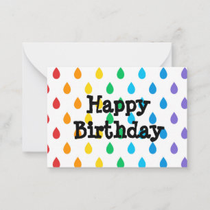 Carte De Correspondance Joyeux anniversaire, amusant arrière - plan multic