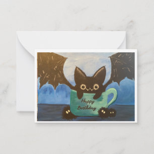 Carte De Correspondance Joyeux Anniversaire Chauve-souris
