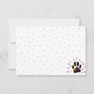 Carte De Correspondance Joyeux Anniversaire Chien Patte Confettis