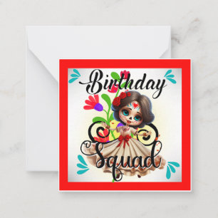 Carte De Correspondance Joyeux Anniversaire Crâne de Sucre Mignon