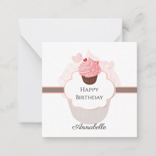 Carte De Correspondance Joyeux anniversaire CUSTOMISÉ Cupcake and Swee