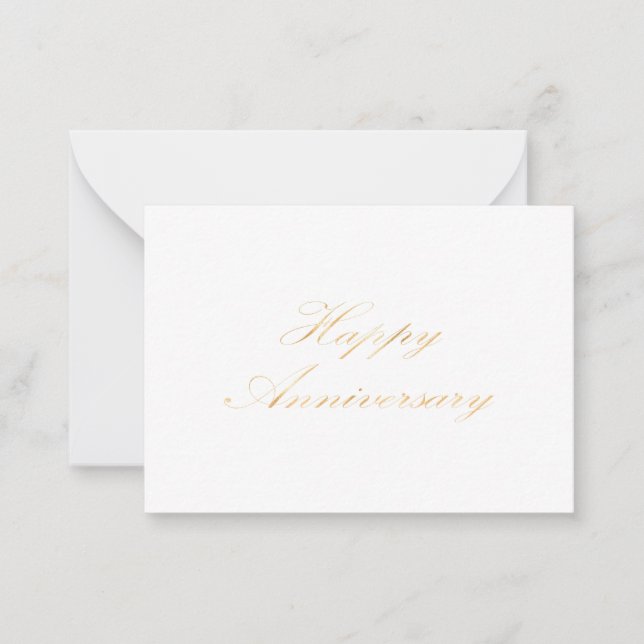 Carte De Correspondance Joyeux Anniversaire écriture police or blanc (Devant)