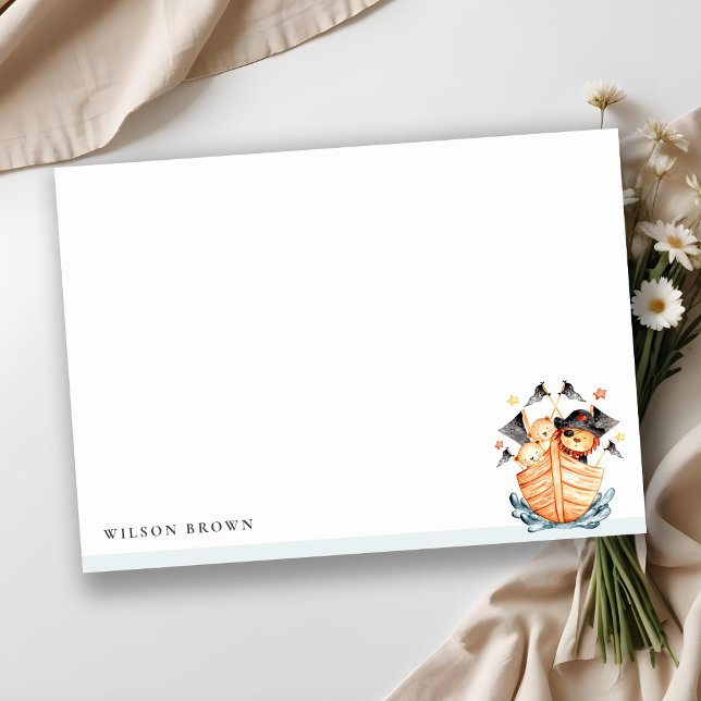 Carte De Correspondance Joyeux Anniversaire Enfant Lionceau Bateau Pirate  (Créateur téléchargé)