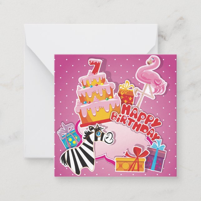 Carte De Correspondance Joyeux Anniversaire Enfants Mignons (Devant)