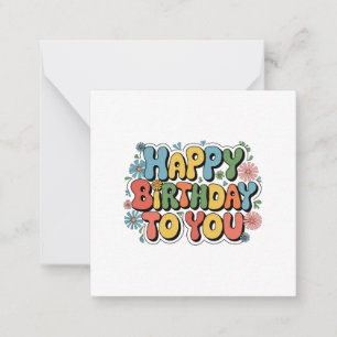 Carte De Correspondance Joyeux Anniversaire Floral Groovy