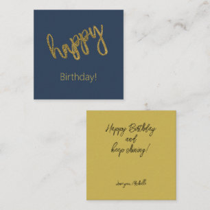 Carte De Correspondance Joyeux anniversaire Golden Parties scintillant Nom