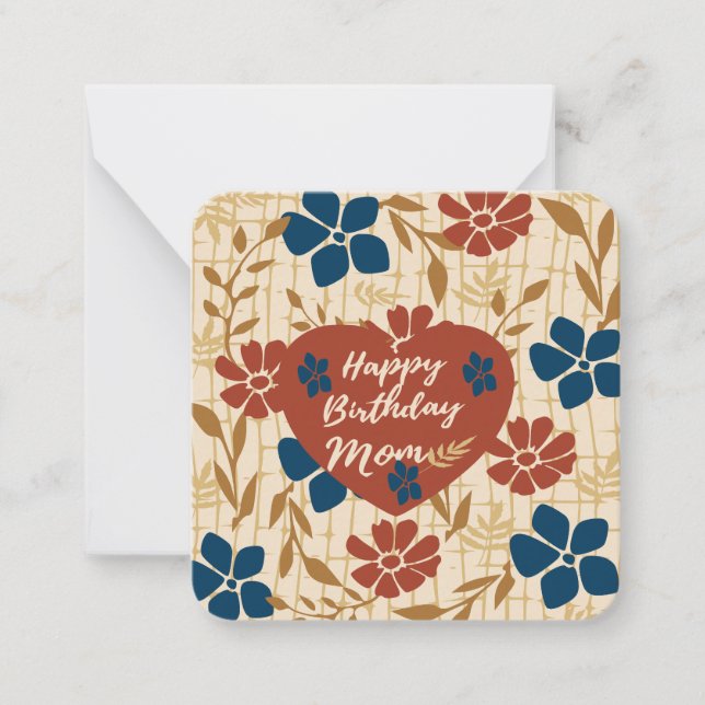 Carte De Correspondance Joyeux Anniversaire Maman : (Devant)