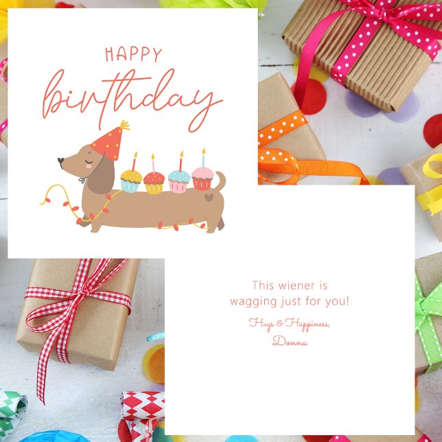 Carte De Correspondance Joyeux anniversaire mignon chien simple (Créateur téléchargé)