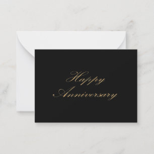 Carte De Correspondance Joyeux Anniversaire or script de police noir