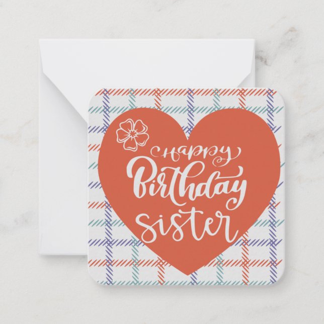 Carte De Correspondance Joyeux Anniversaire Sœur (Devant)