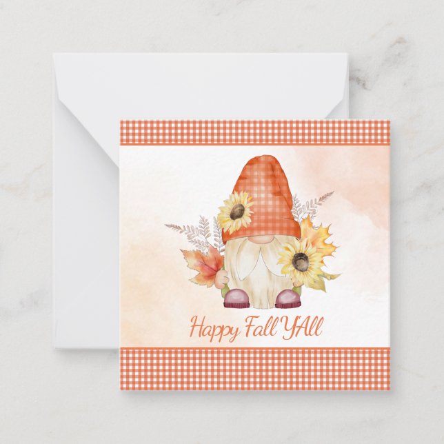 Carte De Correspondance Joyeux Automne à Tous les Gnomes (Devant)