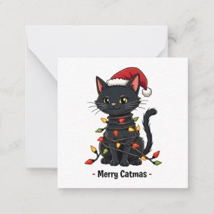 Carte De Correspondance Joyeux Catmas Drôle de Noël Félin Amateur de Chats