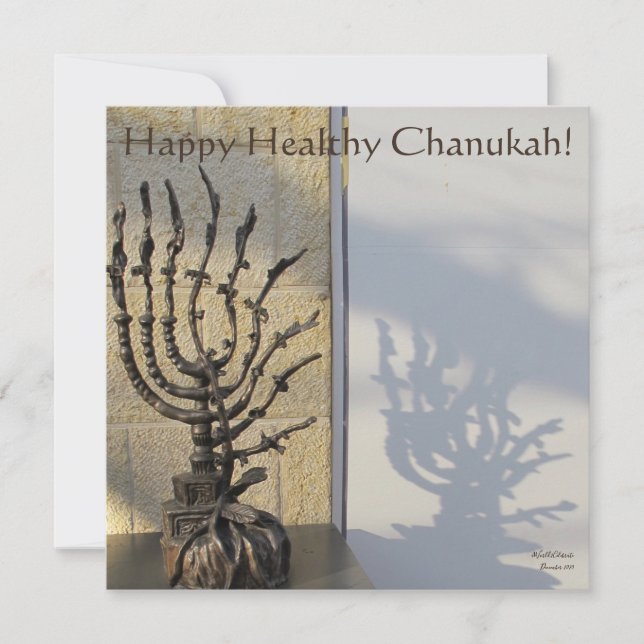 Carte De Correspondance Joyeux Chanoukah en santé ! (Devant)