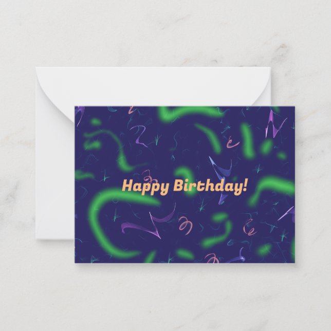 Carte De Correspondance Joyeux Confetti anniversaire (Devant)