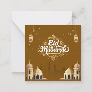 Carte De Correspondance Joyeux Eid Mubarak gris