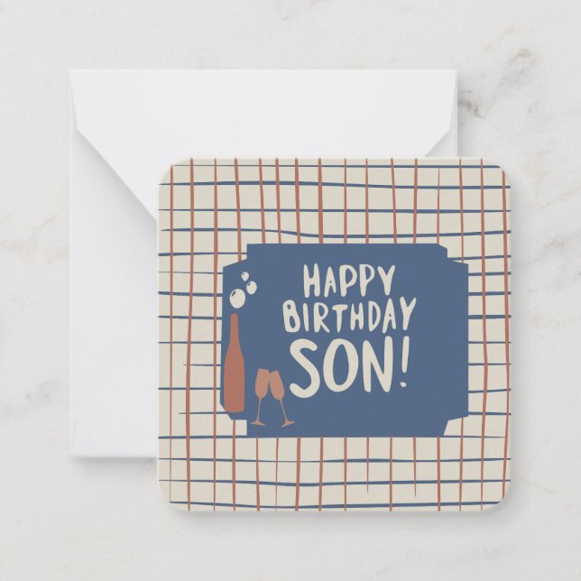 Carte De Correspondance Joyeux Fils d'anniversaire : (Devant)