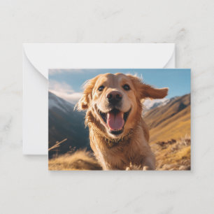 Carte De Correspondance Joyeux Golden Retriever en cours