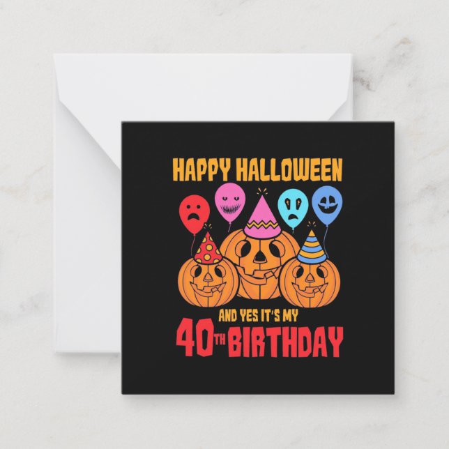 Carte De Correspondance Joyeux Halloween 40e Anniversaire (Devant)