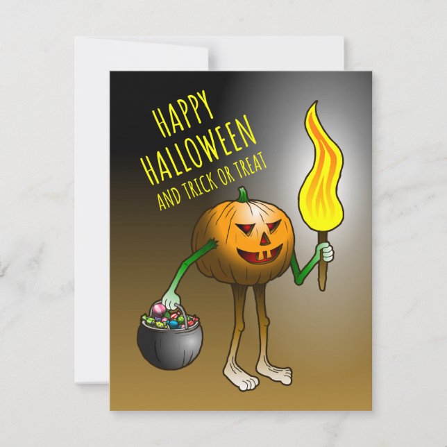 Carte De Correspondance Joyeux Halloween et Trick ou Treat (Devant)