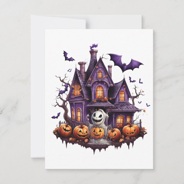 Carte De Correspondance Joyeux Halloween Ghoul (Devant)