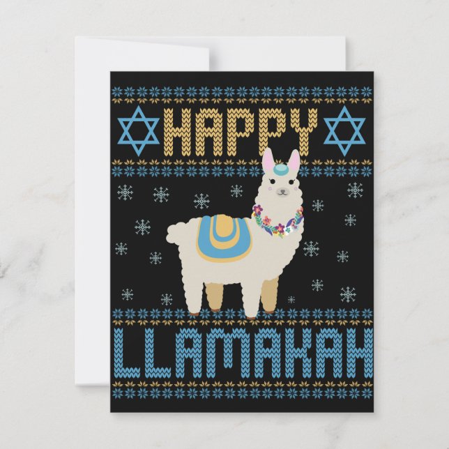 Carte De Correspondance Joyeux LLamakah Cadeau drôle de Hanukka juif (Devant)
