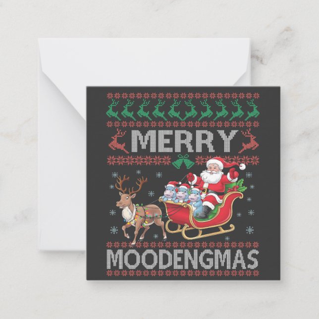 Carte De Correspondance Joyeux MooDengmas Moo Deng Noël Santa Hippo (Devant)