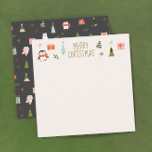 Carte De Correspondance Joyeux Noël<br><div class="desc">Design de Noël mignon avec des symboles des fêtes comme les arbres de Noël,  pingouins,  cadeaux et saint.</div>