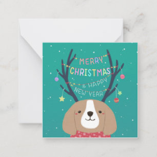 Carte De Correspondance Joyeux Noël : Art d'Illustration Beagle